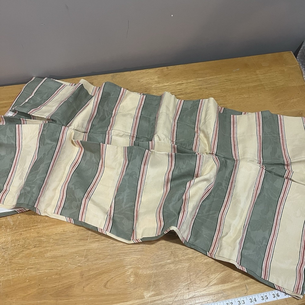 Waverly Striped‎ Damask Sweetwater Pleated Ascot Valance Window Treatment 78"